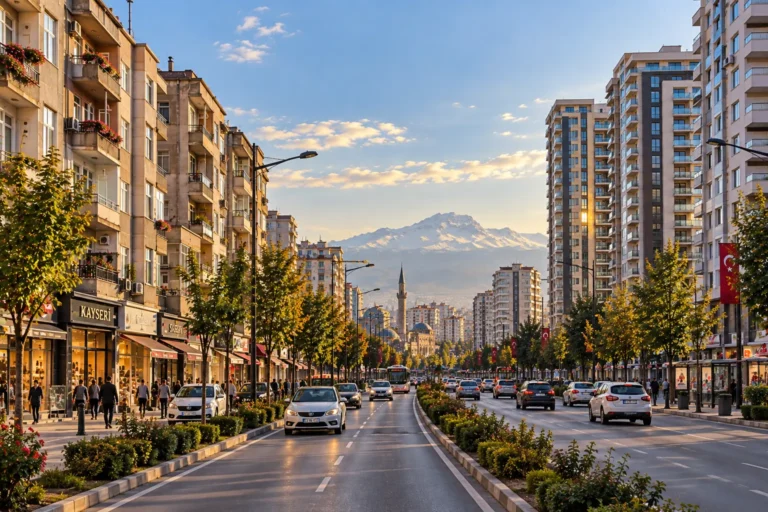 Geniş bulvar boyunca yeni apartman blokları – site yönetimi