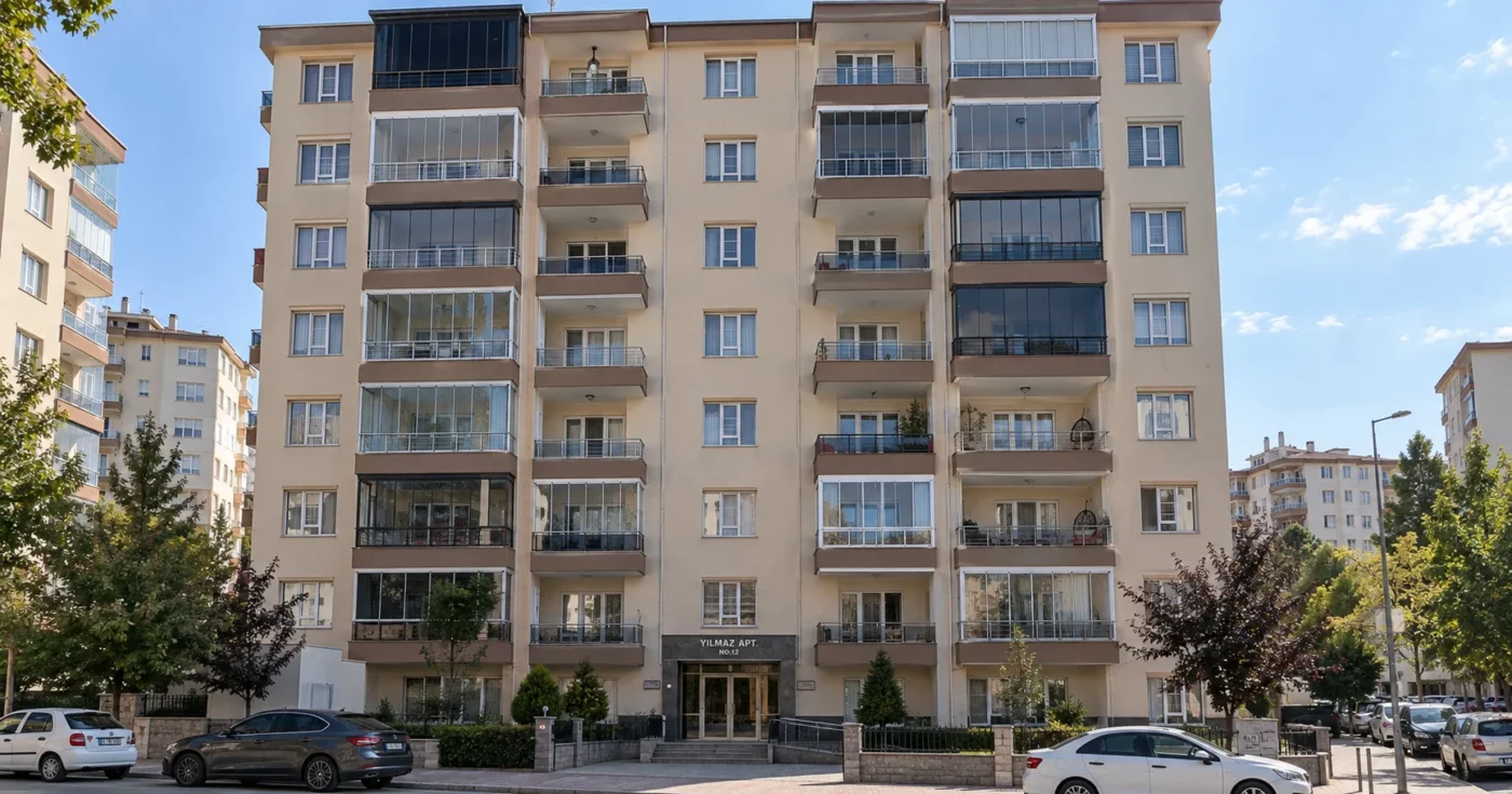 Apartman dış cephesinde farklı cam balkon uygulamaları